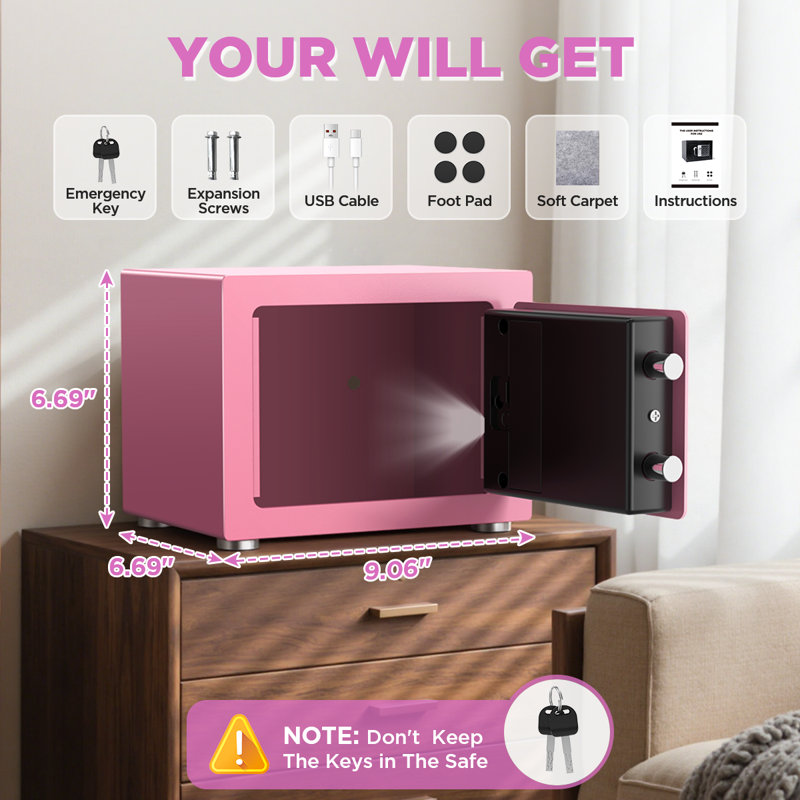 Coffre-fort numérique Besafety, Rose