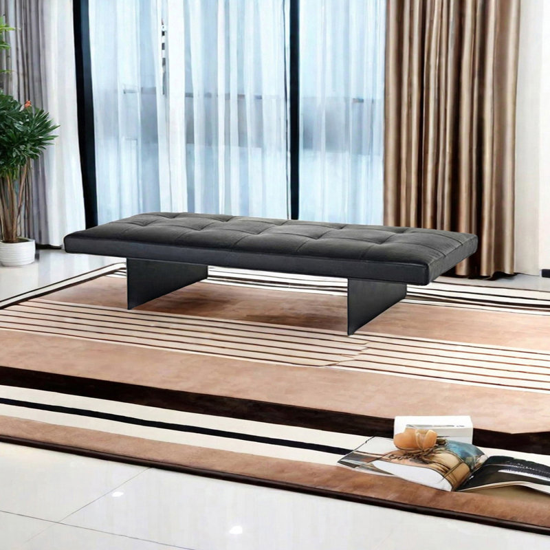 Banc rembourré Neshia, H 15,74 po x l 62,99 po x P 19,68 po