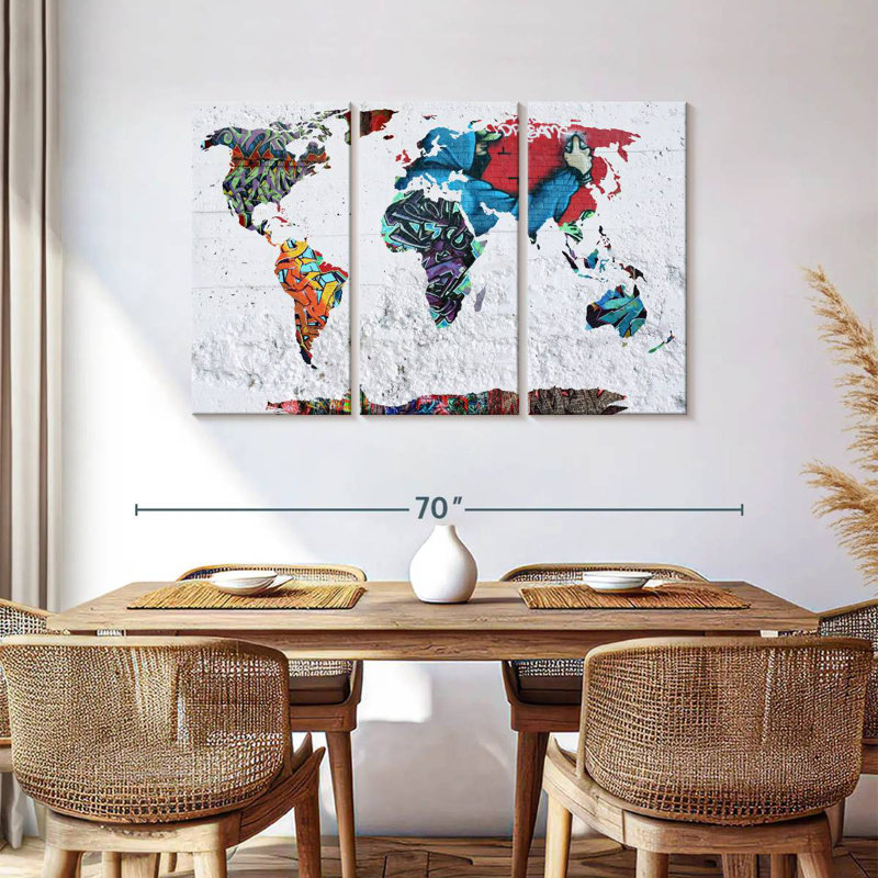 Aliaz Map Graffiti, 36" H x 57" W