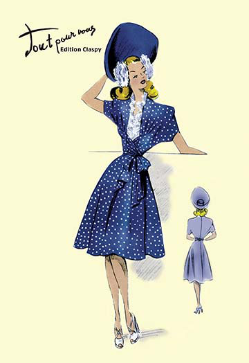 « summer pois-dot » et « hat », affiche rétro