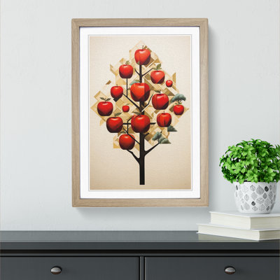 Apple Tree Geometric No.2 - Single Picture Frame Print on Wood