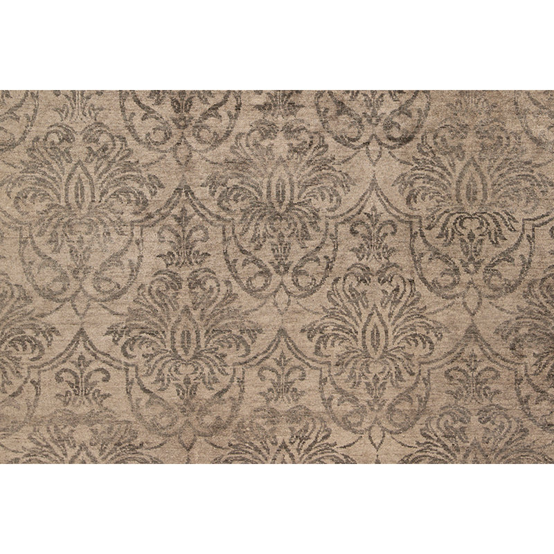 Tapis gris / ivoire noué à la main de haute qualité