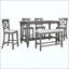 Ensemble de 6 tables de salle à manger à hauteur de comptoir avec 4 chaises et un banc pour la salle à manger-424268224-424268227-424268231-424268236