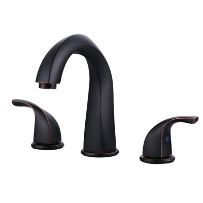 8 In. Widespread Double Handle Bathroom Faucet For 3 Holes With Pop-Up Drain And Supply Lines