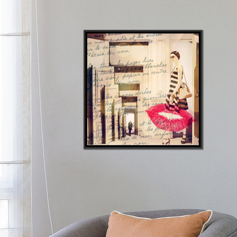 «With Love Giclee», impression sur toile, Toile avec cadre noir, Pas de tapis, H 18 po x l 18 po x P 1,5 po