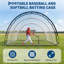 Cage portative de baseball portative, filet fermé 22 x 12 x 8 pi / 30 x 12 x 8 pi pour la pratique du baseball, noir / blanc / bleu