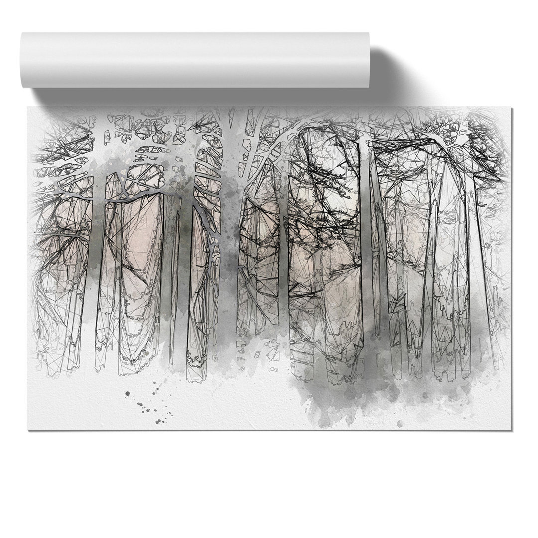 Sunlight Forest Sketch - Frameless Print
