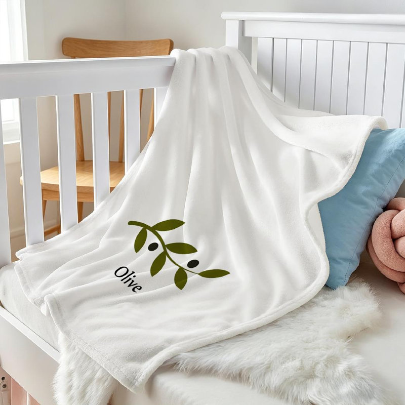 Jeté en flanelle transparente molletonné, imprimé olive, Jeté 30 po x 40 po