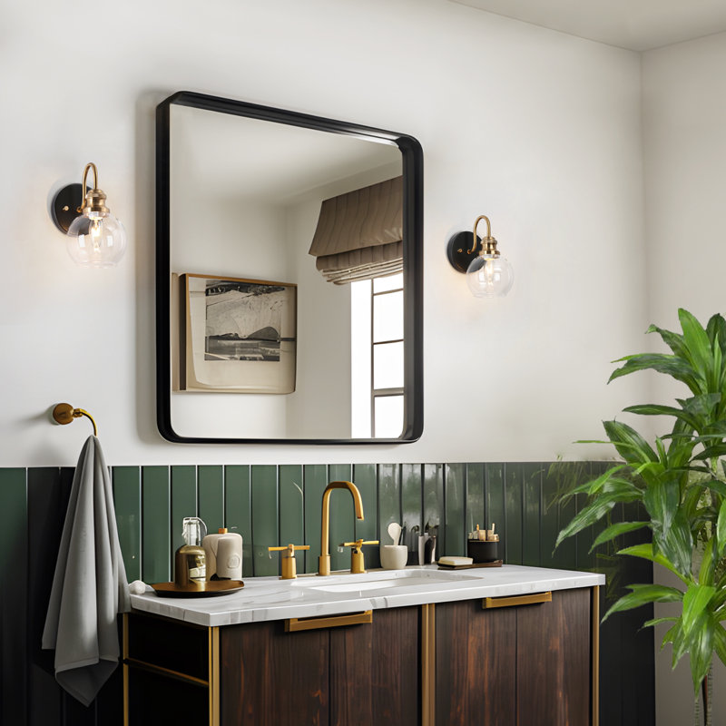 Yedidalga 1-Light Dimmable Black/Copper Armed Sconce