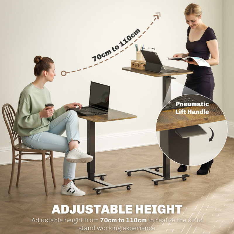 Standing Desk Adjustable Height, Rustic Brown
