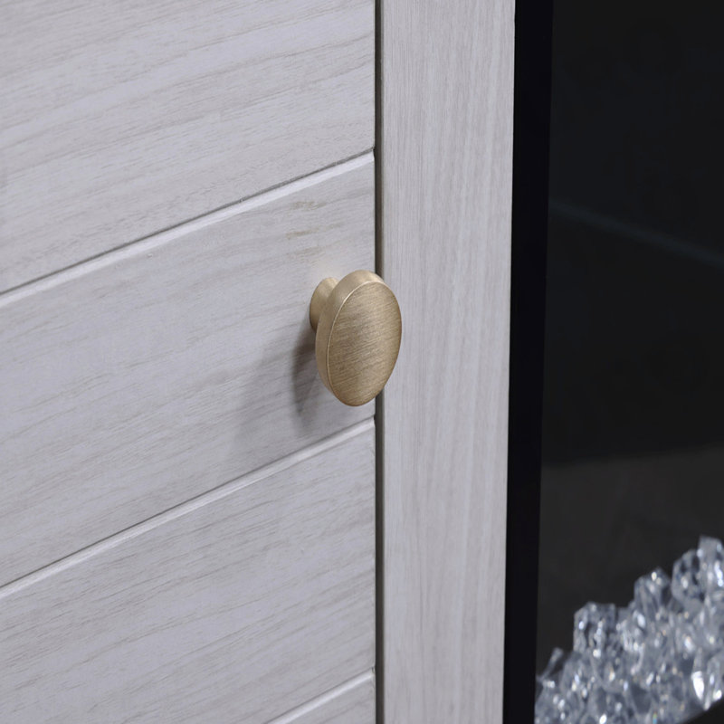 Console 70 po pour salle multimédia avec foyer et chauffage - noyer blanc
