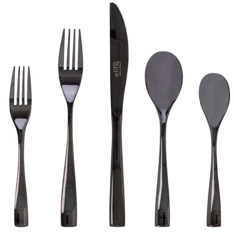 Ensemble de couverts en acier inoxydable Gibson Home - Service for 4, Noir