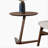 Mid-Century Modern Wingback Chair With Side Table Solid Wood Structure Walnut / Beige