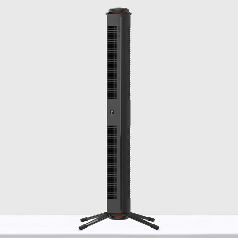 Black Slim Remote Controlled Three Speed Tower Fan with Adjustable Height