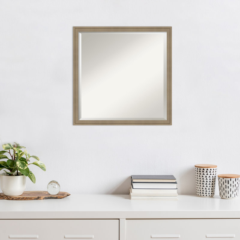 Miroir mural Florence, Brun clair, 21,75 po x 21,75 po, Carré