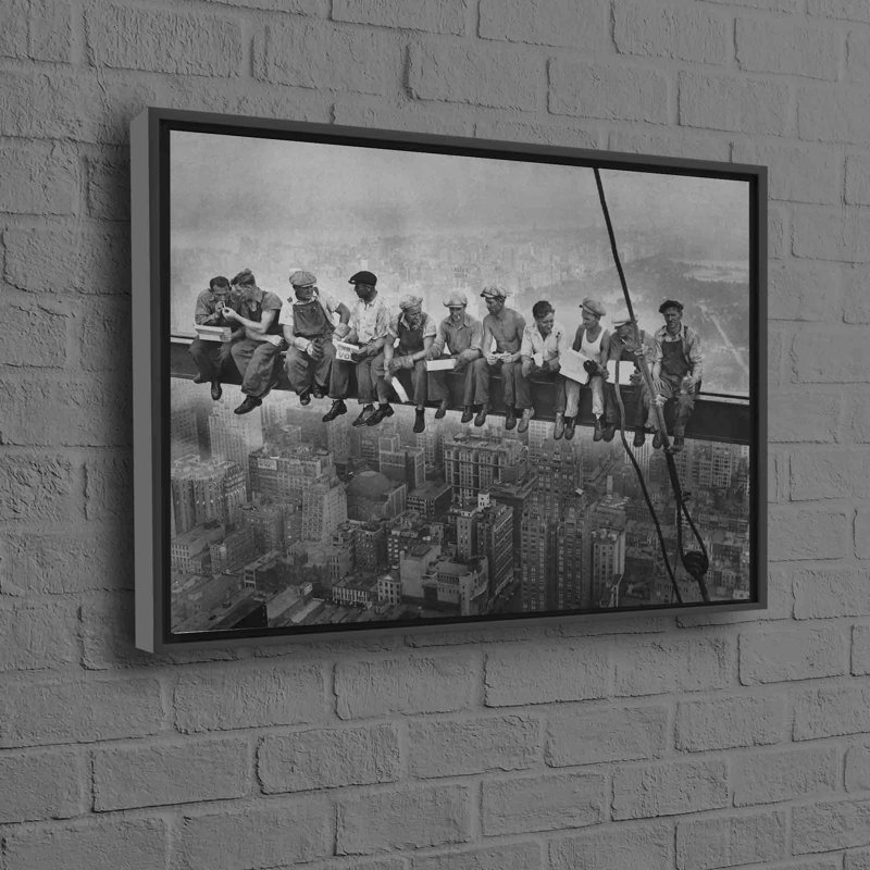 Print on Canvas, Framed Print without Mat, 110 cm H x 200 cm W, Black