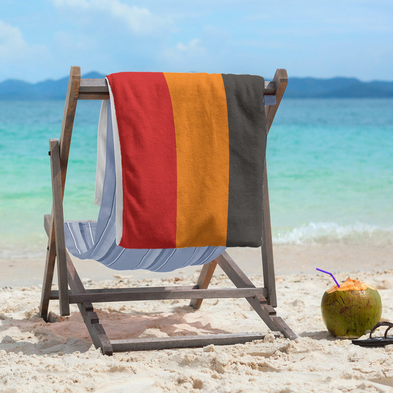 Beach Towel, Orange/Black/Red