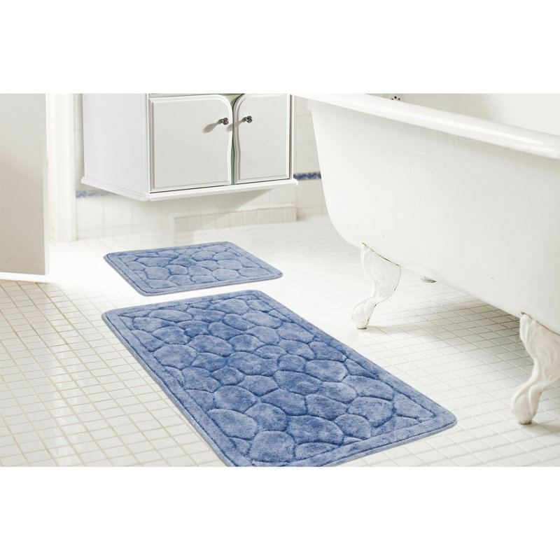 Ensemble de 2 tapis de bain Millgrove, Bleu