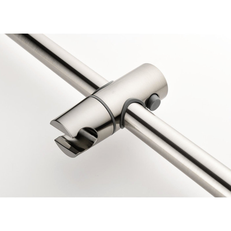 Ensemble de douche élégant en nickel brossé: tête, douche à main, barre coulissante, jets de corps, bras, système de garniture de valve avec option: