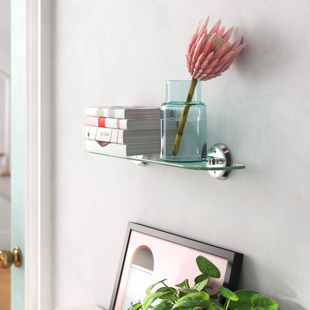 Ascenza Oval Glass Accent Shelf Wade Logan®