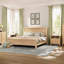 Lit plateforme en bois beige Queen avec tête de lit à lattes et fini naturel-2007827441-1998708105