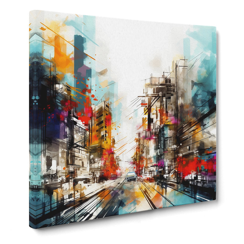 City Of Tokyo Abstract Art - Print