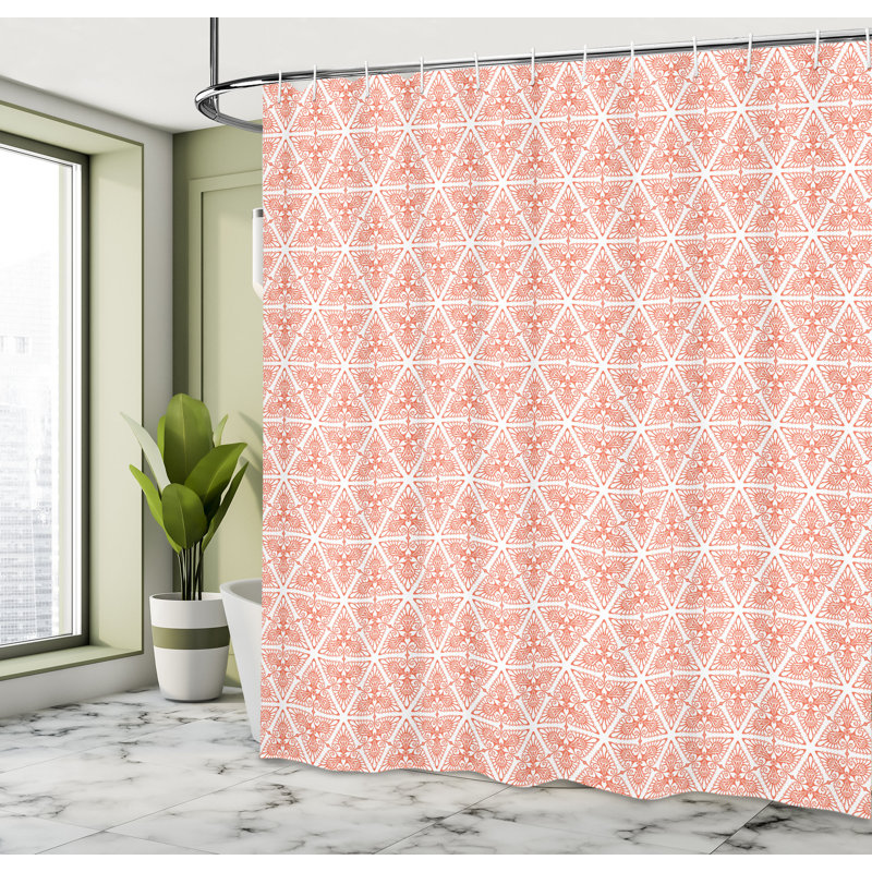Ensemble de rideau de douche + crochets, H 69 po x l 70 po, Orange foncé