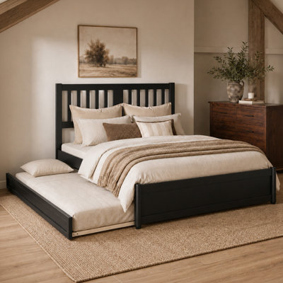 Graham Wood Platform Bed with Trundle