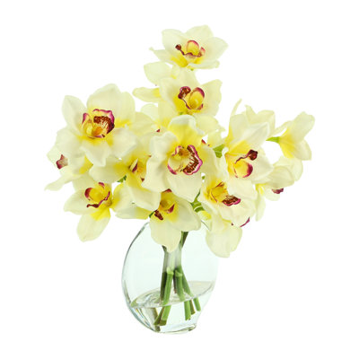 Orchid Arrangement in Mirrored Glass Vase
