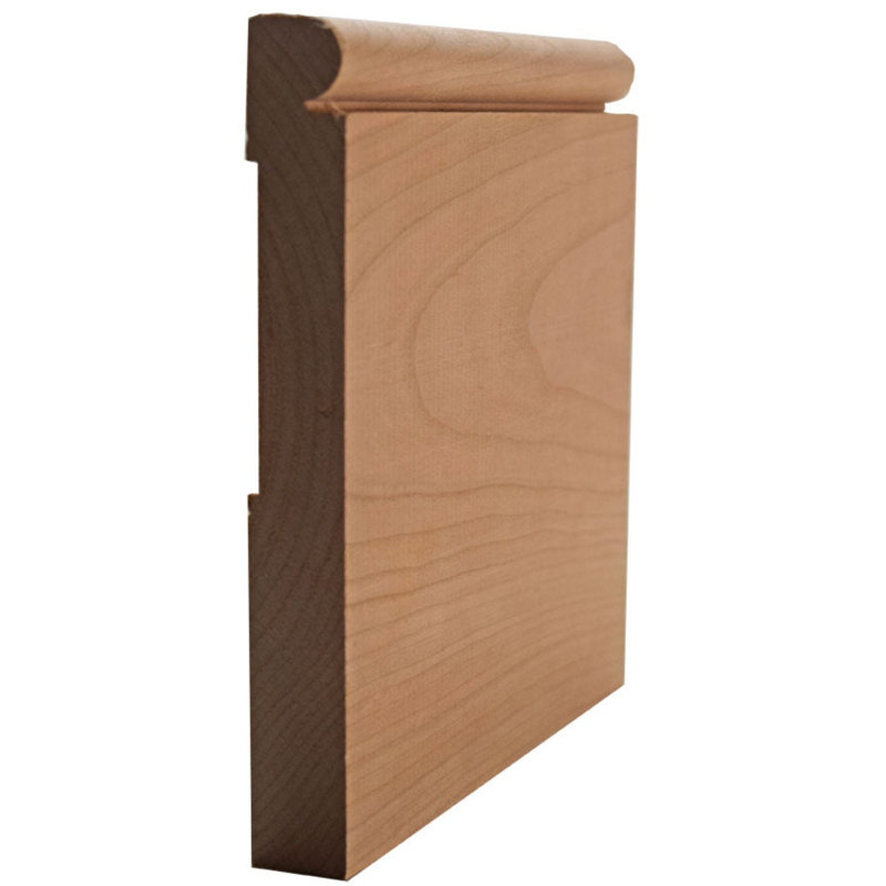 Moulure de plinthe perlée 5-1 / 4 po x 11/16 po EWBB26. Sans finition, Cerisier