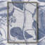 Bleu marine et lin, reproduction botanique encadrée - bois massif-464067589