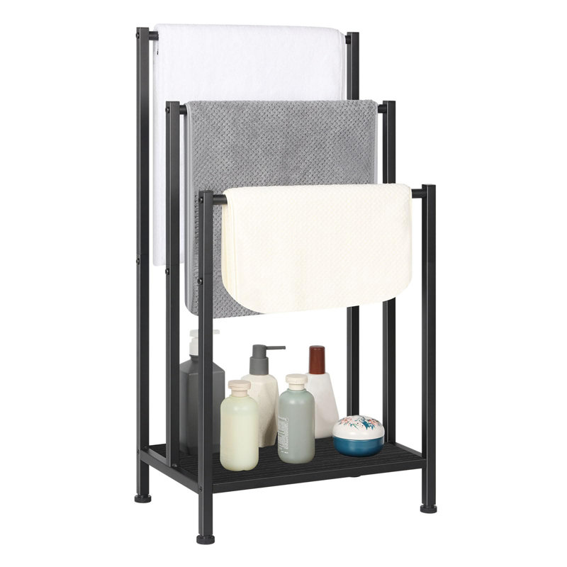 Porte-serviettes sur pied, Noir