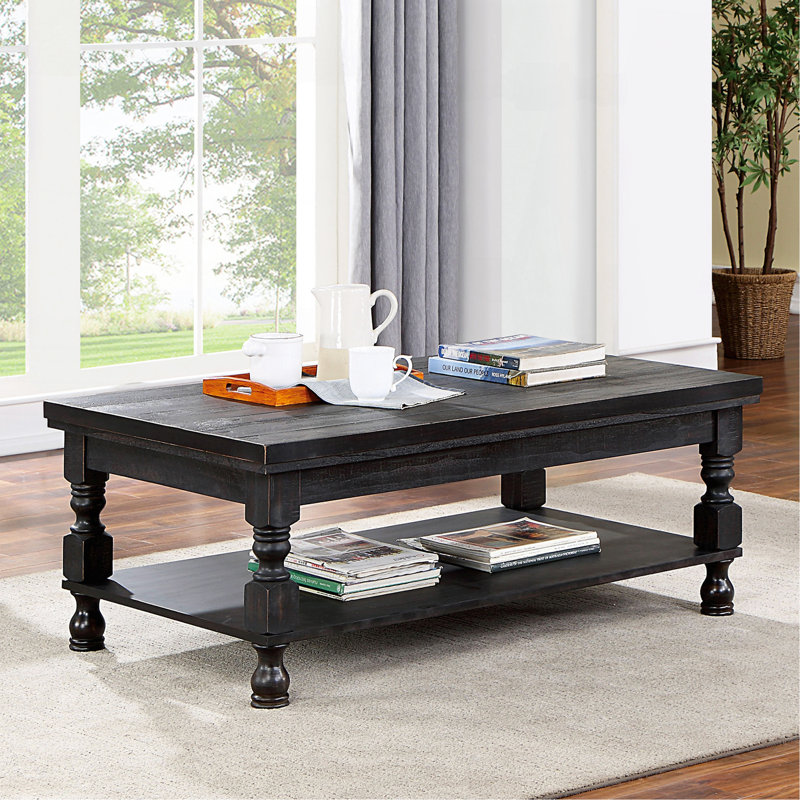 Mobilier de salon de style rustique noir antique 1pc