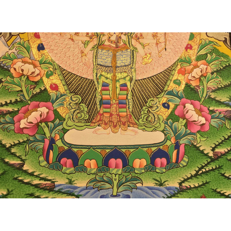 Small Sized Lokeshvara Mounted On A Brocade