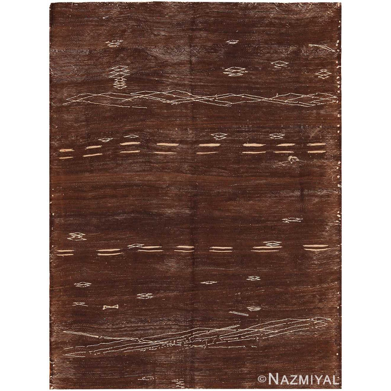 Tapis kilim brun rétro
