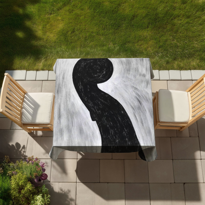 Scroll Violin Monochrome Tablecloth | Indoor/Outdoor Home Decor