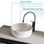 , Lavabo intégré en céramique blanc brillant - teint, lisse non poreux, 15,9 po de largeur, profondeur, 4,62 po de hauteur, 17,74 lb, idéal pour la rénovation de salle de bain