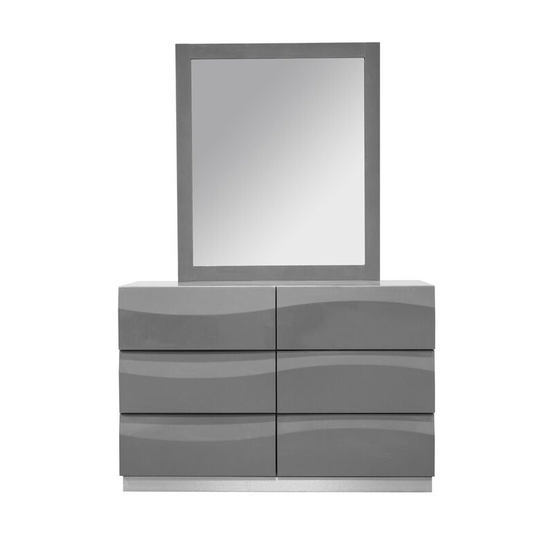 Commode 6 tiroirs avec miroir Braylea