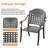 7-Piece 81.89 " L 41.34 " W  Oval Table Cast Aluminum Outdoor Dining Set with Umbrella Hole and Blue Cushions