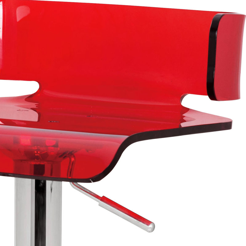 Tabouret réglable en rouge et bas pour bar élégant avec fonction pivotante à 360 °