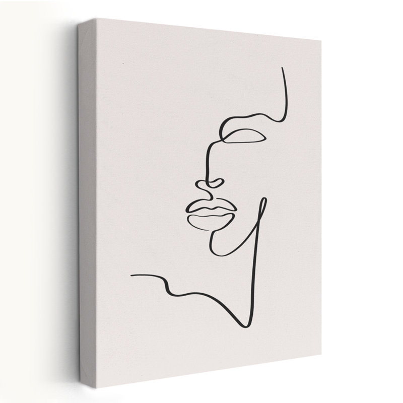 Visage de femme - art figuratif minimaliste, H 48 po x l 32 po