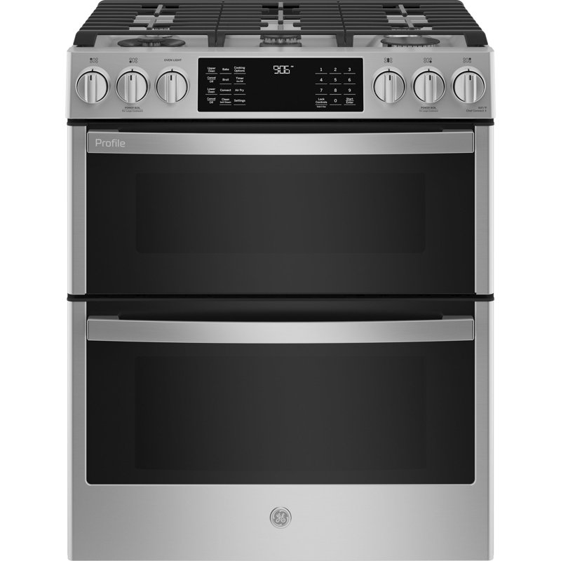 GE Profile™ Smart Appliances 30" 6.7 cu.ft. Smart Slide-in Gas Range with Griddle and Grill