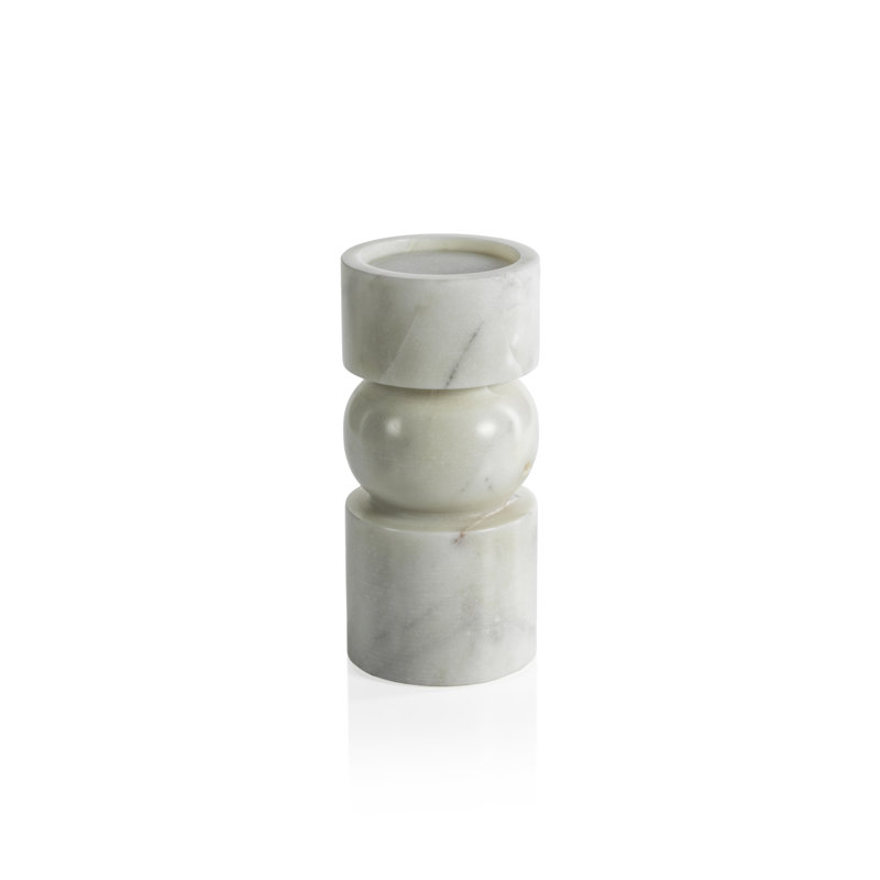 2 Piece Marble Tabletop Pillar Set, 8" H x 3.75" W x 3.75" D