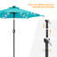 Parasol de marché d'extérieur DEL 7,5 pi avec bouton-poussoir inclinable Davinna-866289792