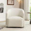 Fauteuil demi-tonneau pivotant en similicuir Delwood-1251969349