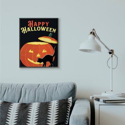 « happy halloween citrouille chat black orange design » par le samedi soir, reproduction d’impression sur image