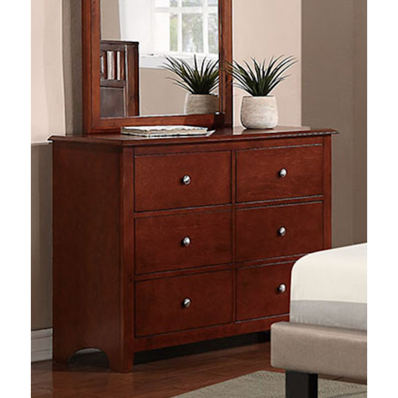 Commode double 6 tiroirs l 48 po Aiydan, Espresso