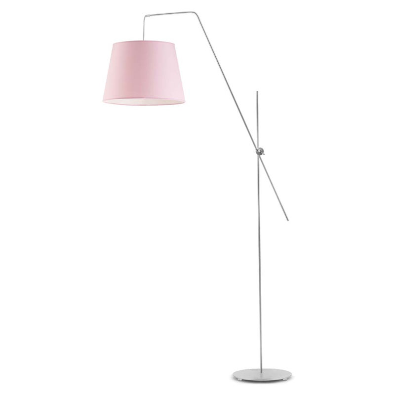 Ayash 176cm Task Floor Lamp, Silver, Light Pink