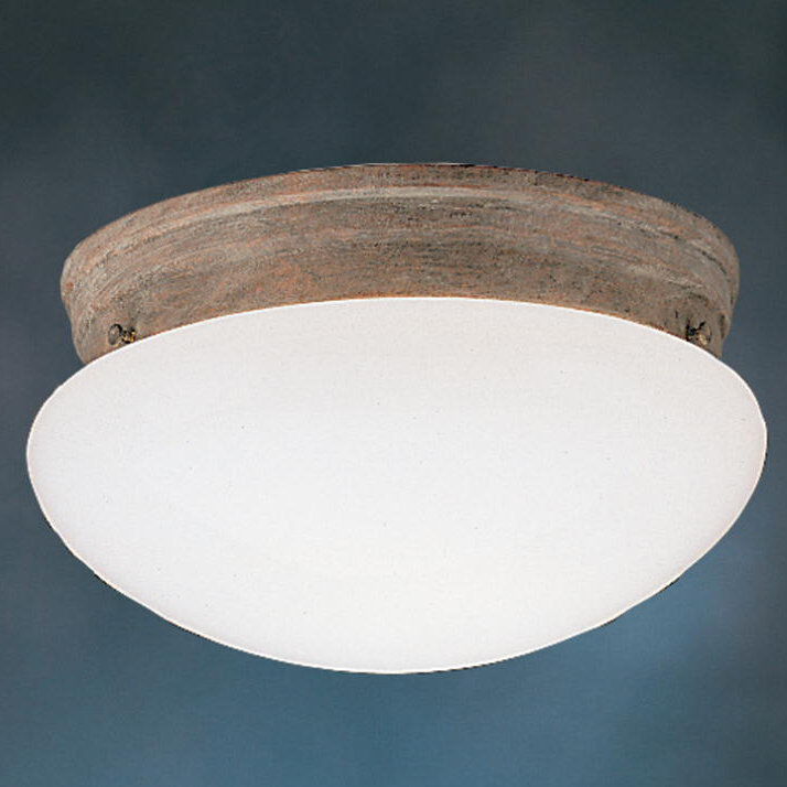 Glass Flush Mount, Olde Brick, 15 W