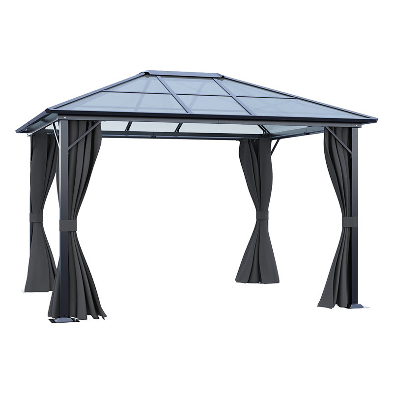 Dark gray single-roof polycarbonate awning